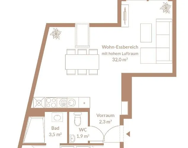 Penthouse Mit Parkplatz Und Balkon Апартаменти